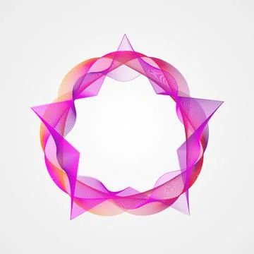 Star with circle gradient rectangular frame. Stylized Guilloche Element 스톡 일러스트