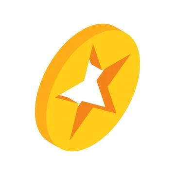 Star in a circle icon, isometric 3d style Stock Illustration