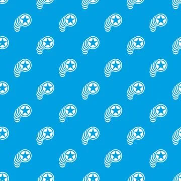 Star in circle pattern vector seamless blue Stock Illustration