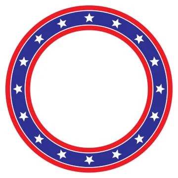 Star Circle Red White And Blue Background Illustrazione stock