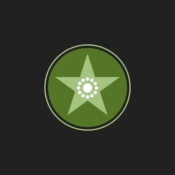 Star with circle shape badge logo vector illustration. Star unique symbol Stock Illustration