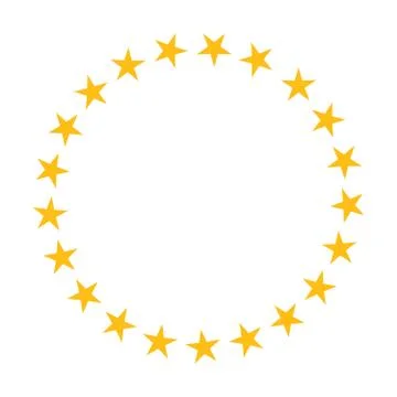 Star in circle shape. Starry vector border frame icon isolated on a white bac 스톡 일러스트
