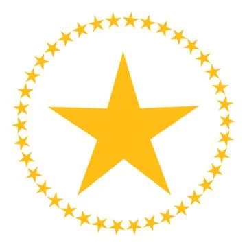 Star in circle shape. Starry vector border frame icon isolated on a white bac Illustrazione stock