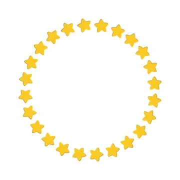 Star in circle shape. Starry vector border frame icon isolated on a white bac 스톡 일러스트