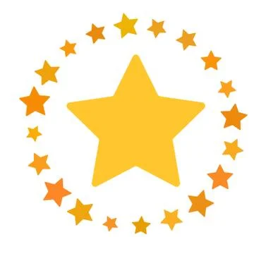 Star in circle shape. Starry vector border frame icon isolated on a white Stock Illustration