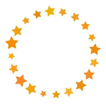 Star in circle shape. Starry vector border frame icon isolated on a white Stock Illustration