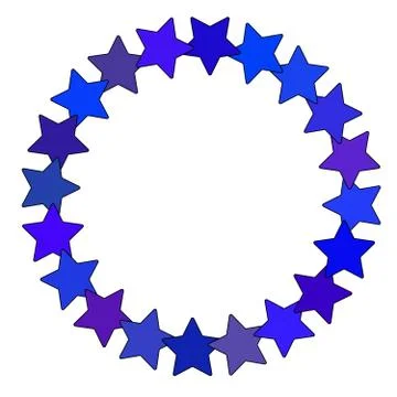 Star in circle shape. Starry vector border frame icon isolated on a white Stock Illustration