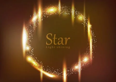 Star, circular light shining glowing effect dust explosion scatter bright frame Stock Illustration