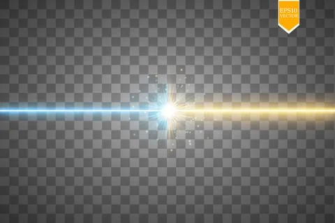 Star clash and explosion light effect, neon shining laser collision surrounded Stock Illustration