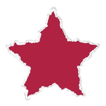 Star clipping vector. Torn pieces of paper on a white background. Illustrazione stock