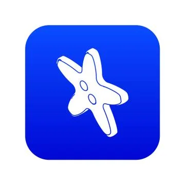 Star clothes button icon blue vector Stock Illustration