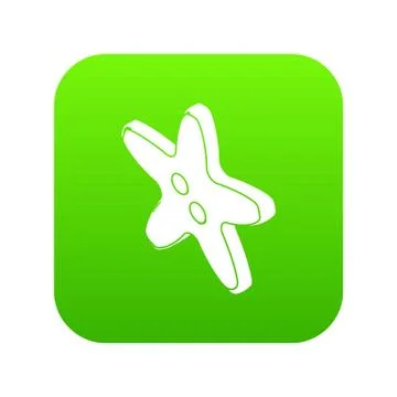 Star clothes button icon green vector Stock Illustration