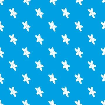Star clothes button pattern vector seamless blue Illustrazione stock