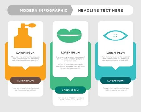 Star clothes button, Plump lips with gloss, Stylish home decors infographic Stock Illustration
