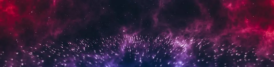 Star cluster horizontal background dramatic space scene Stock Illustration