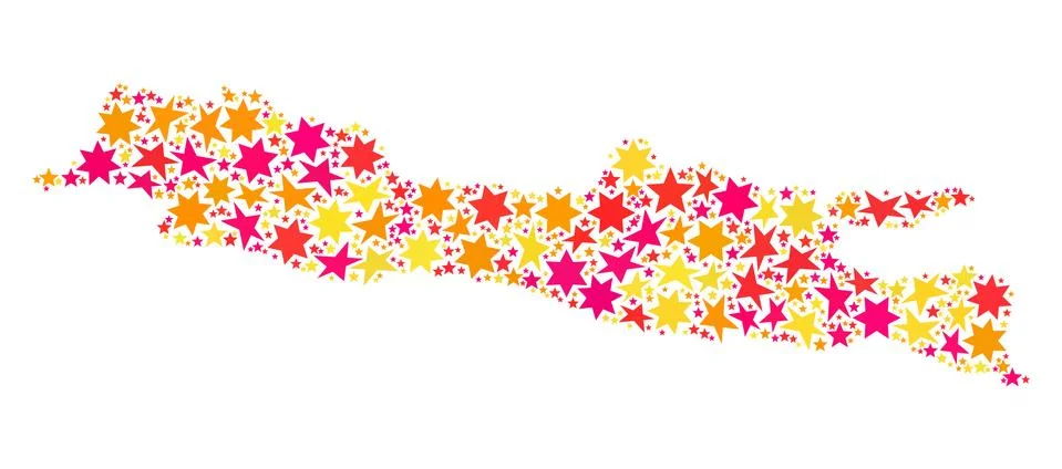 Star Collage Map Of Java Island Stockillustratie
