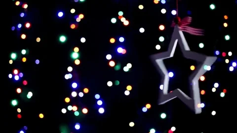 Star with colorful lights Stock Footage 70360435
