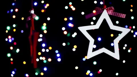 Star with colorful lights Stock Footage 70360470