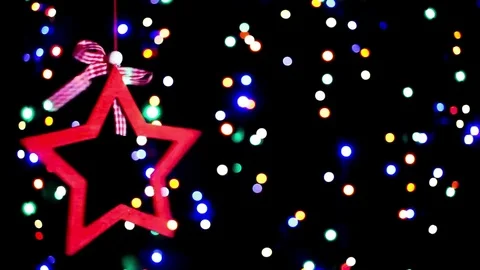 Star with colorful lights Stock Footage 70360537