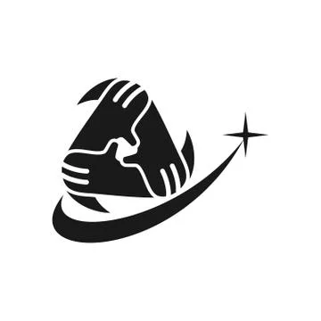 Star Commitment Teamwork Together Black Logo 스톡 일러스트