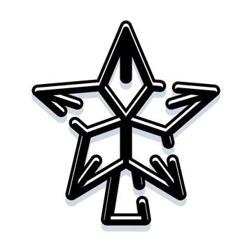 Star compass pointing multiple directions Stock Illustration
