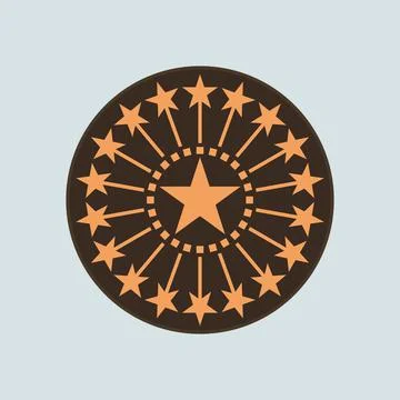 Star conceptual seamless mandala vector design. Golden Star shape mandala tile Stock Illustration