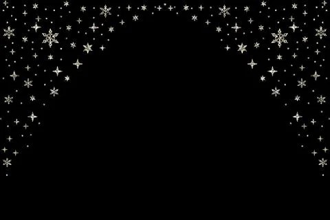 Star of confetti. Falling starry background. Random stars shine on a black .. Stock Illustration