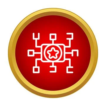 Star connection central hub network icon concept Stock Illustration