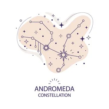 Star constellation Andromeda vector isolated illustration Stock Illustration