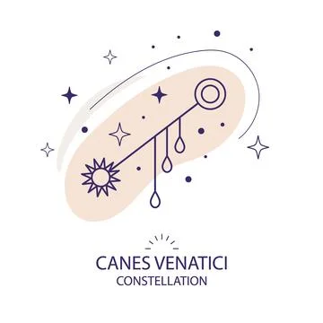 Star constellation Canes Venatici vector illustration Stock Illustration