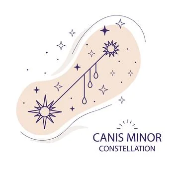 Star constellation Canis Minor vector illustration Stock Illustration