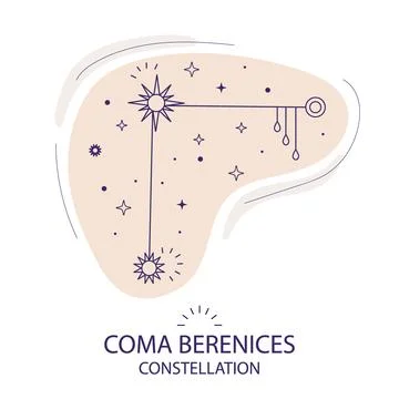 Star constellation Coma Berenices vector illustration Stock Illustration