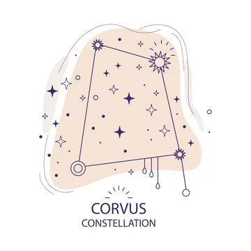 Star constellation Corvus vector illustration Stock Illustration