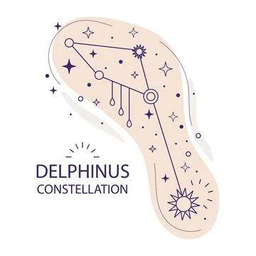 Star constellation Delphinus vector illustration Illustrazione stock