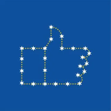 Star Like. Constellation hand thumbs up. vector illustration Stock Illustration