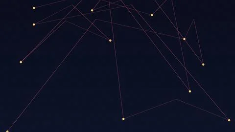 Star constellation map with dotted lines connecting celestial points on dar.. Stock Illustration