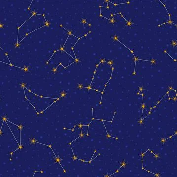 Star constellation seamless pattern Illustrazione stock