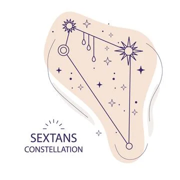 Star constellation Sextans vector illustration Stock Illustration
