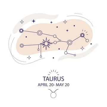 Star constellation zodiac Taurus vector art Stock Illustration