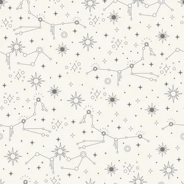 Star constellations magic seamless pattern vector Illustrazione stock