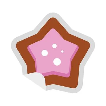 Star cookie sticker pink. Vector Stock Illustration