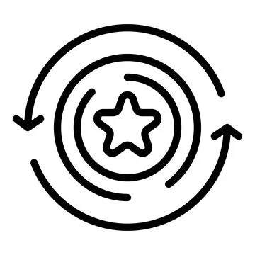 Star courage icon outline vector. Jump skill Stock Illustration