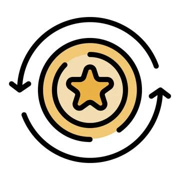 Star courage icon vector flat Stock Illustration