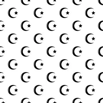 Star crescent symbol islam pattern vector seamless 스톡 일러스트
