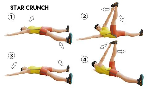Star-Crunch Exercise Guide Stock Illustration