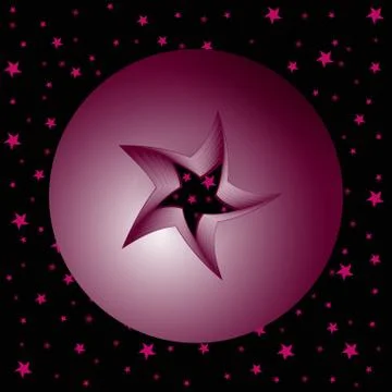 Star cutted in sphere which maded from multilayered paper Stock Illustration