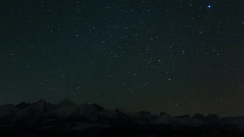 Star Dance above the Mountains TIME LAPS Stock Footage 318072867