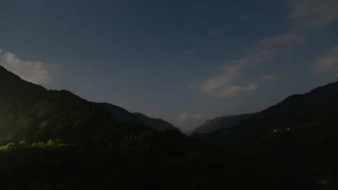 Star Dance above the Mountains TIME LAPS Stock Footage 318140609