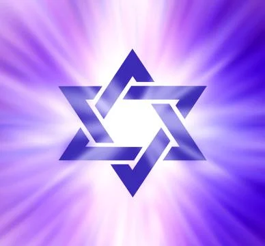 Star of David 3D Jewish background the sign of religion Illustrazione stock