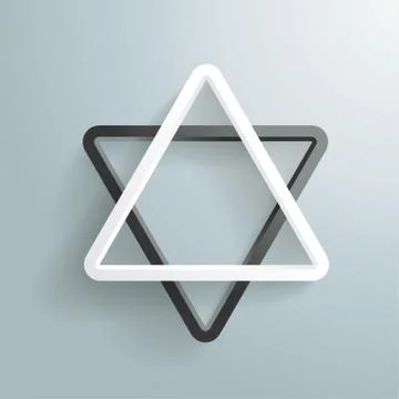 Star of david black and white piad Stock Illustration